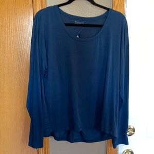 Athleta Essence Twist Open Back Longsleeve Teal Active Top Shirt Tee Size XL